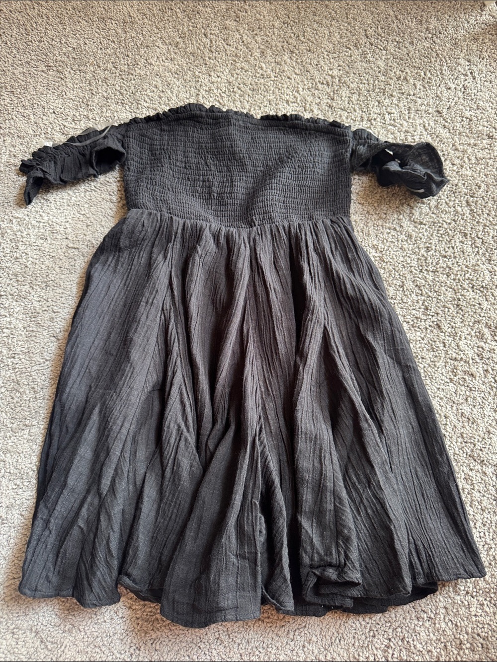 American Eagle Outfitters smocked off the shoulder mini dress